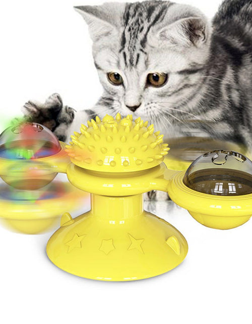 Load image into Gallery viewer, Pet Life ® 'Windmill' Rotating Suction Cup Spinning Cat Toy

