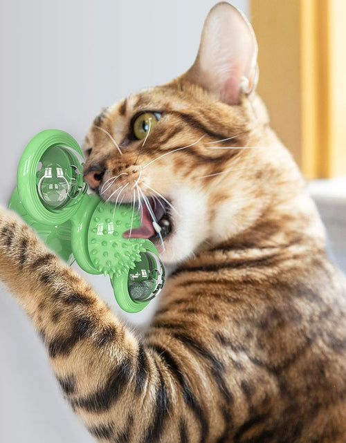 Load image into Gallery viewer, Pet Life ® 'Windmill' Rotating Suction Cup Spinning Cat Toy
