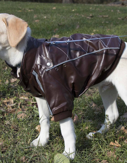 Load image into Gallery viewer, Pet Life ® 'Wuff-Rider' Fashion Suede Stitched Dog Jacket
