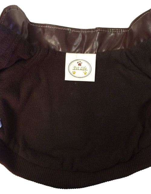 Load image into Gallery viewer, Pet Life ® 'Wuff-Rider' Fashion Suede Stitched Dog Jacket
