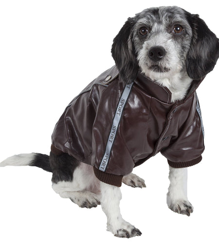 Pet Life ® 'Wuff-Rider' Fashion Suede Stitched Dog Jacket