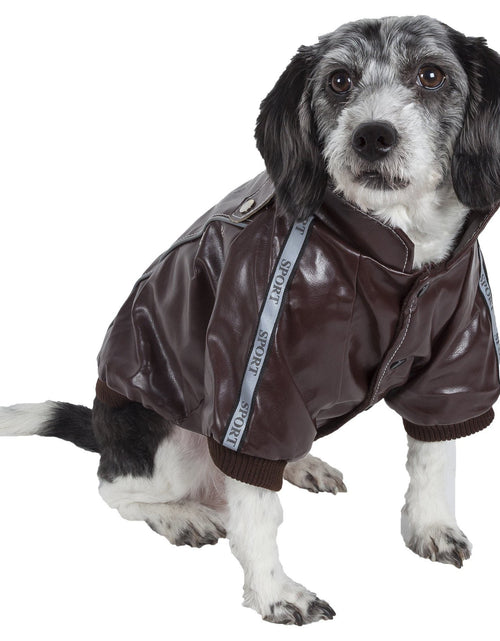 Load image into Gallery viewer, Pet Life ® 'Wuff-Rider' Fashion Suede Stitched Dog Jacket
