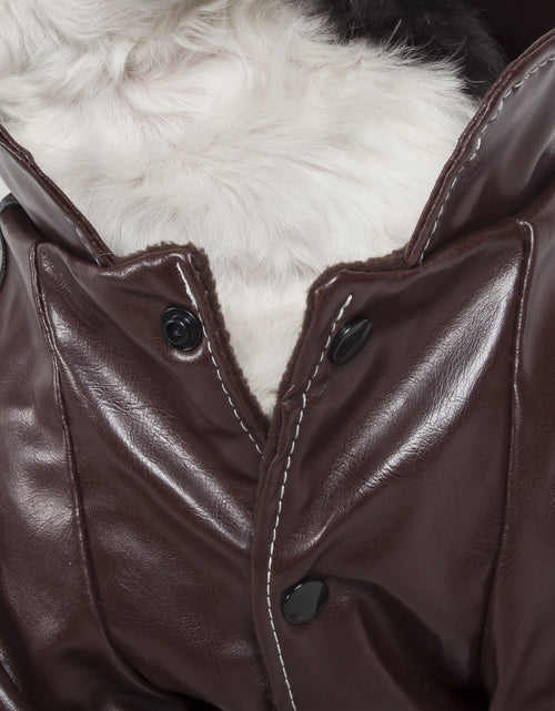 Load image into Gallery viewer, Pet Life ® 'Wuff-Rider' Fashion Suede Stitched Dog Jacket
