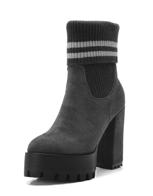 Load image into Gallery viewer, Fashionable Chunky High Heels Waterproof Women's Boots
