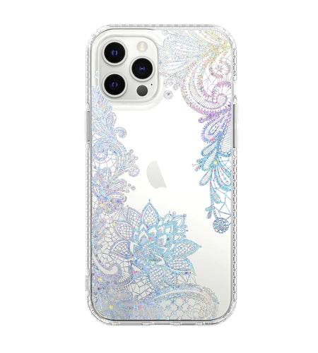 Mosaic Marble Pattern Floral Transparent Phone Case