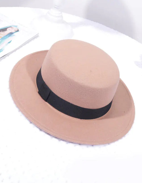 Load image into Gallery viewer, Flat Top Retro British Big Brim Fedora Hat
