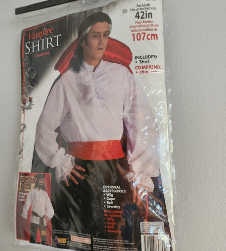 Forum Novelties Men's Vampire Pirate Shirt Chemise White One Size