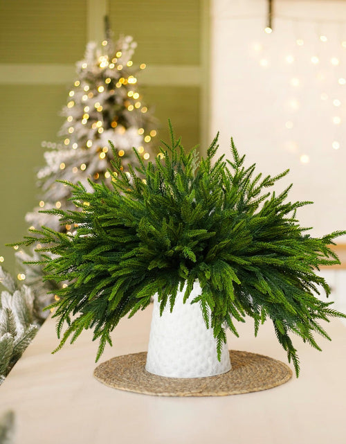Load image into Gallery viewer, 16 Pcs Norfolk Pine Branch 18in Artificial Christmas Green Plastic

