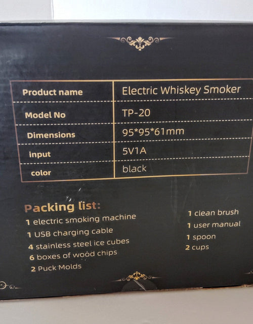 Load image into Gallery viewer, S.I.E.R.I. High End Whiskey Smoker Kit Rechargeable Black
