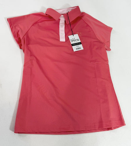 Storie Milli Polo Women's Short Sleeve Golf Polo Shirt Coral Crush Size S