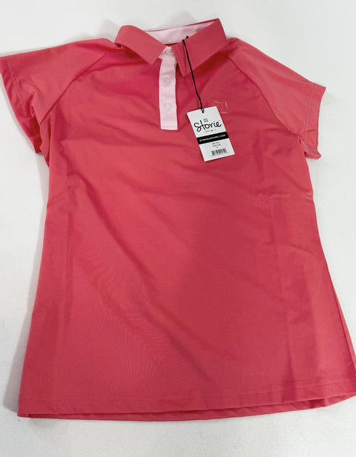 Load image into Gallery viewer, Storie Milli Polo Women's Short Sleeve Golf Polo Shirt Coral Crush Size S
