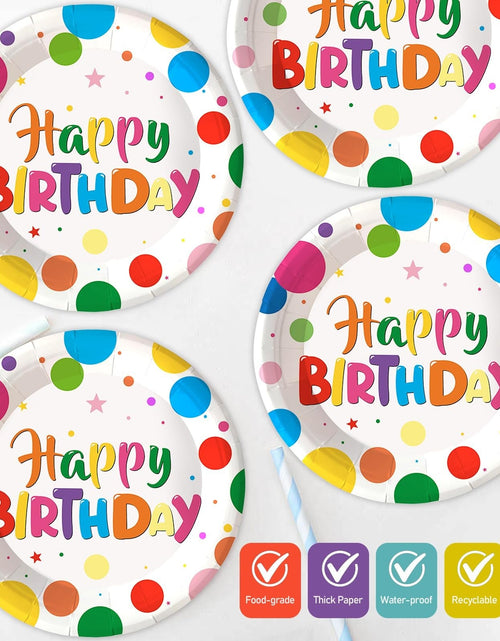 Load image into Gallery viewer, LeZakaa Birthday Paper Plates Set 50pcs 7 &amp; 9 Inch Happy Birthday Balloon
