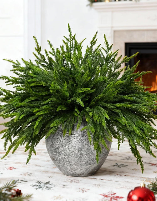 Load image into Gallery viewer, 16 Pcs Norfolk Pine Branch 18in Artificial Christmas Green Plastic
