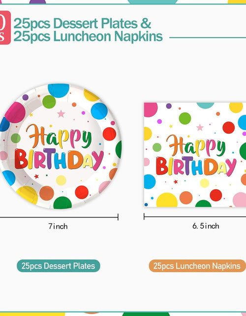 Load image into Gallery viewer, LeZakaa Birthday Paper Plates Set 50pcs 7 &amp; 9 Inch Happy Birthday Balloon
