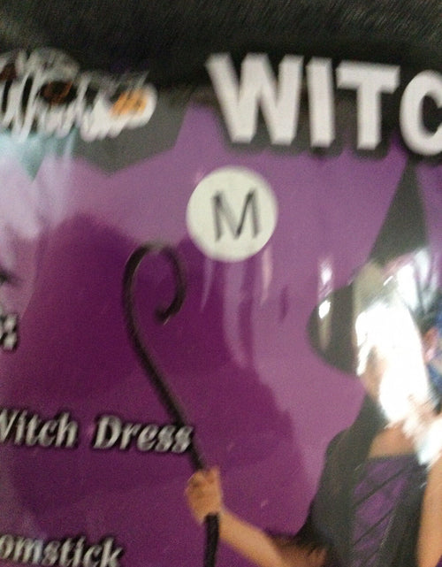 Load image into Gallery viewer, Poshetion Light-Up Witch Costume Dress Hat Broom Size M Child Medium
