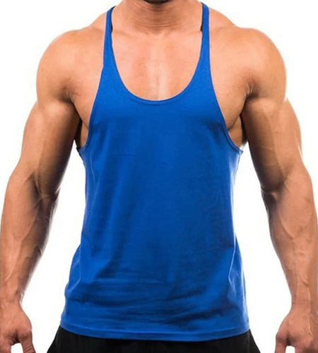 Runcati Mens Workout Stringer Tank Top Gym Muscle Athletic Blue Size XL