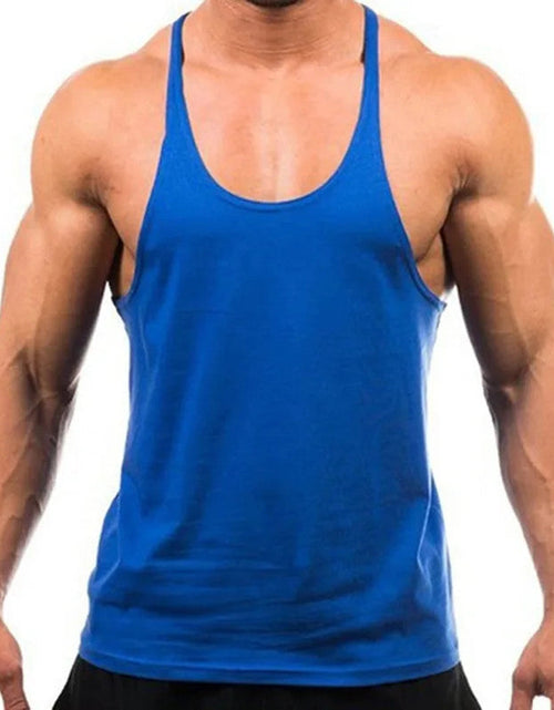 Load image into Gallery viewer, Runcati Mens Workout Stringer Tank Top Gym Muscle Athletic Blue Size XL
