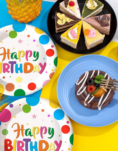 Load image into Gallery viewer, LeZakaa Birthday Paper Plates Set 50pcs 7 &amp; 9 Inch Happy Birthday Balloon
