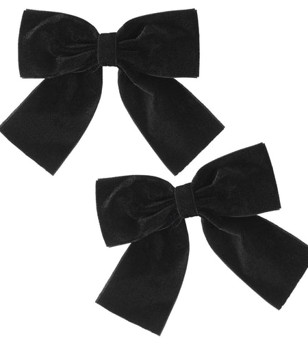 Aileam Velvet Hair Bows 2PCS Black 4" Big Fall Alligator Clips