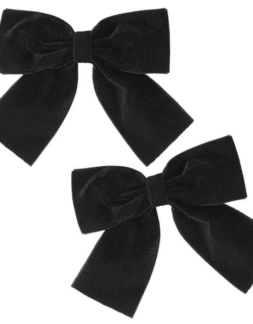 Load image into Gallery viewer, Aileam Velvet Hair Bows 2PCS Black 4" Big Fall Alligator Clips
