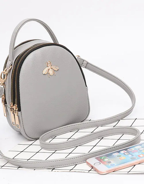 Load image into Gallery viewer, Mini Bee Shoulder Bag - Vintage PU Leather Crossbody
