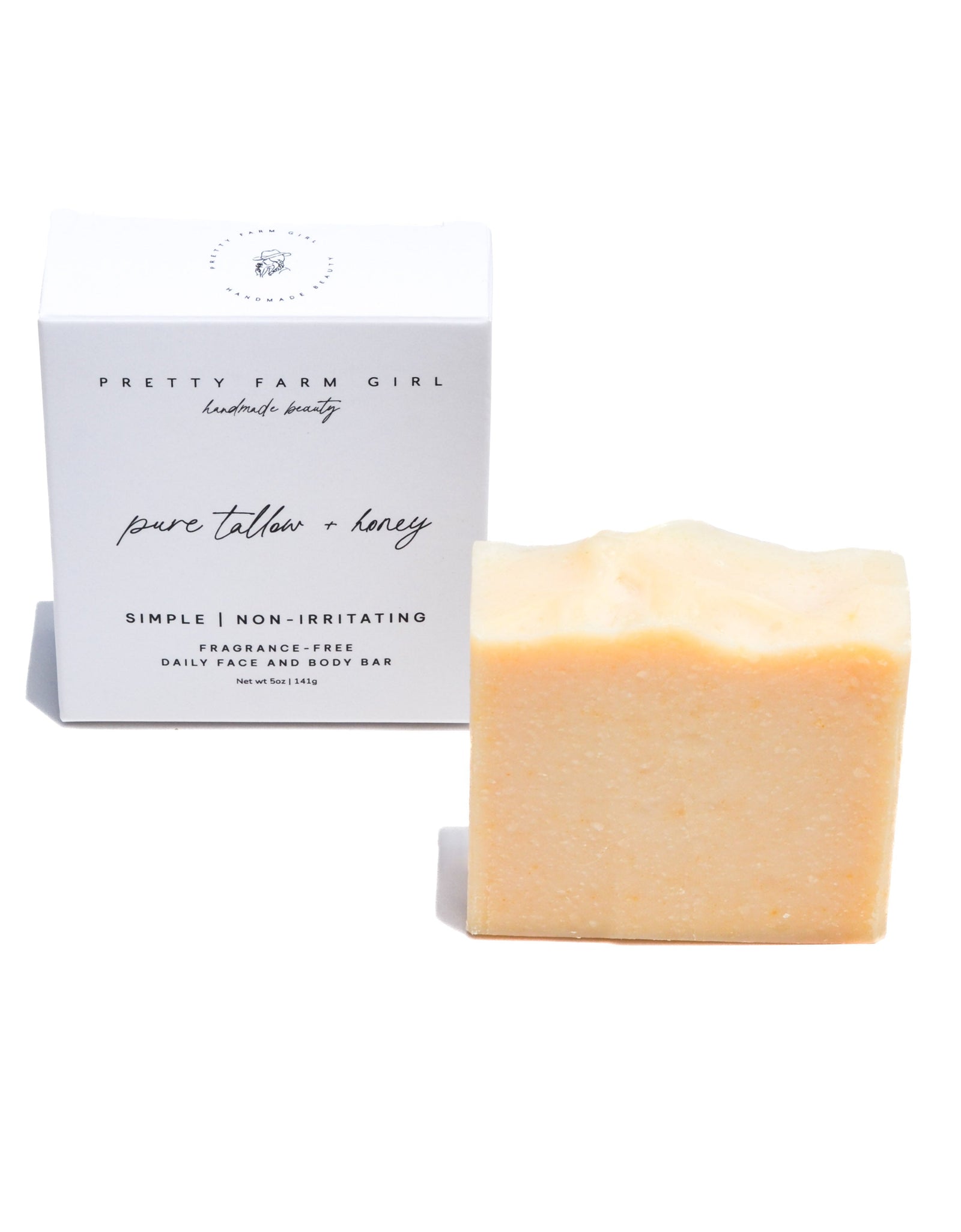 Pure Tallow + Honey Fragrance Free Handmade Tallow and Goat Milk Soap Bar