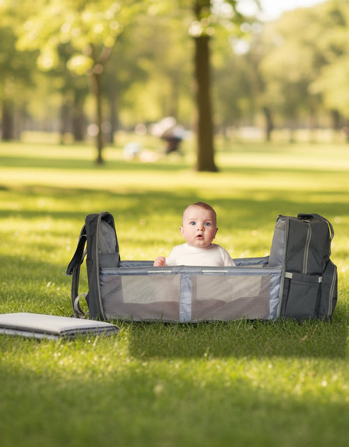 Load image into Gallery viewer, MoonBaby Backpack Diaper Bag Foldable Changing station Portable Crib Bassinet

