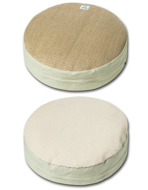 Load image into Gallery viewer, Touchcat 'Claw-ver Nest' Rounded Scratching Cat Bed w/ Teaser Toy
