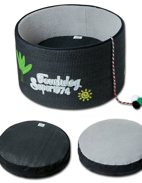 Load image into Gallery viewer, Touchcat 'Claw-ver Nest' Rounded Scratching Cat Bed w/ Teaser Toy
