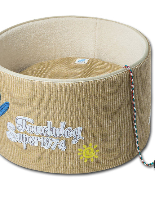 Load image into Gallery viewer, Touchcat 'Claw-ver Nest' Rounded Scratching Cat Bed w/ Teaser Toy
