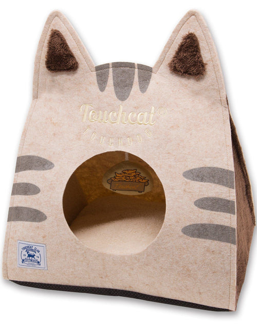 Load image into Gallery viewer, Touchcat ® 'Kitty Ears' Travel On-The-Go Folding Designer Fashion Pet Cat Bed House w/ Hanging Teaser Toy

