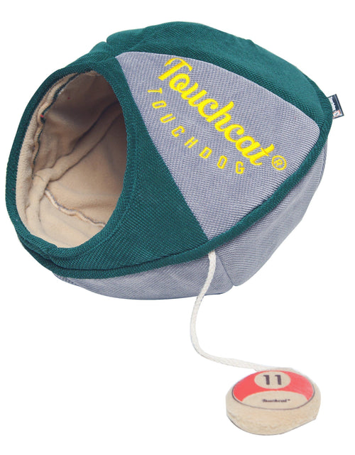 Load image into Gallery viewer, Touchcat ® 'Oval Saucer' Collapsible Walk-Through Kitty Pet Cat Bed House w/ Play Active Teaser Toy
