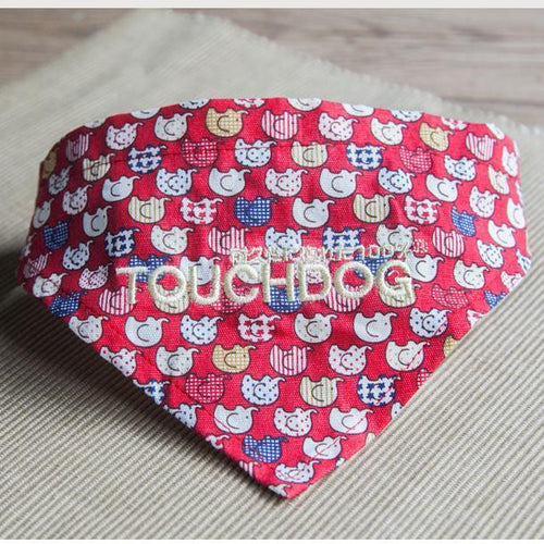 Load image into Gallery viewer, Touchdog Elephant Patterned Hook-and-Loop Fashion Dog Bandana
