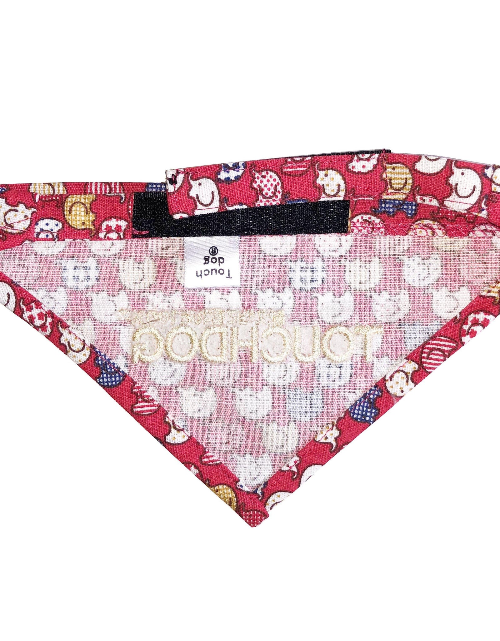 Touchdog Elephant Patterned Hook-and-Loop Fashion Dog Bandana