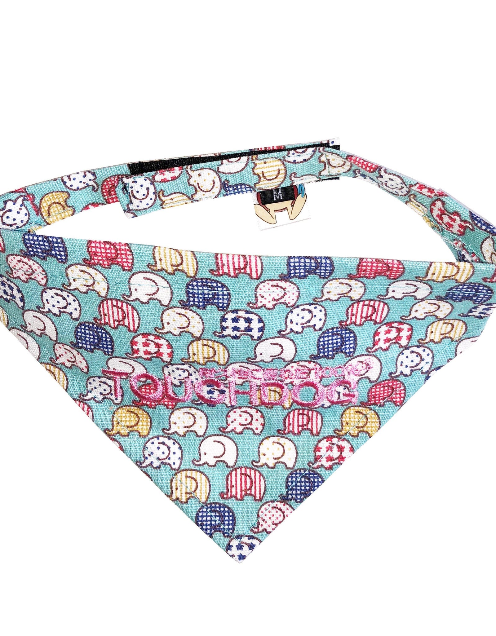 Touchdog Elephant Patterned Hook-and-Loop Fashion Dog Bandana
