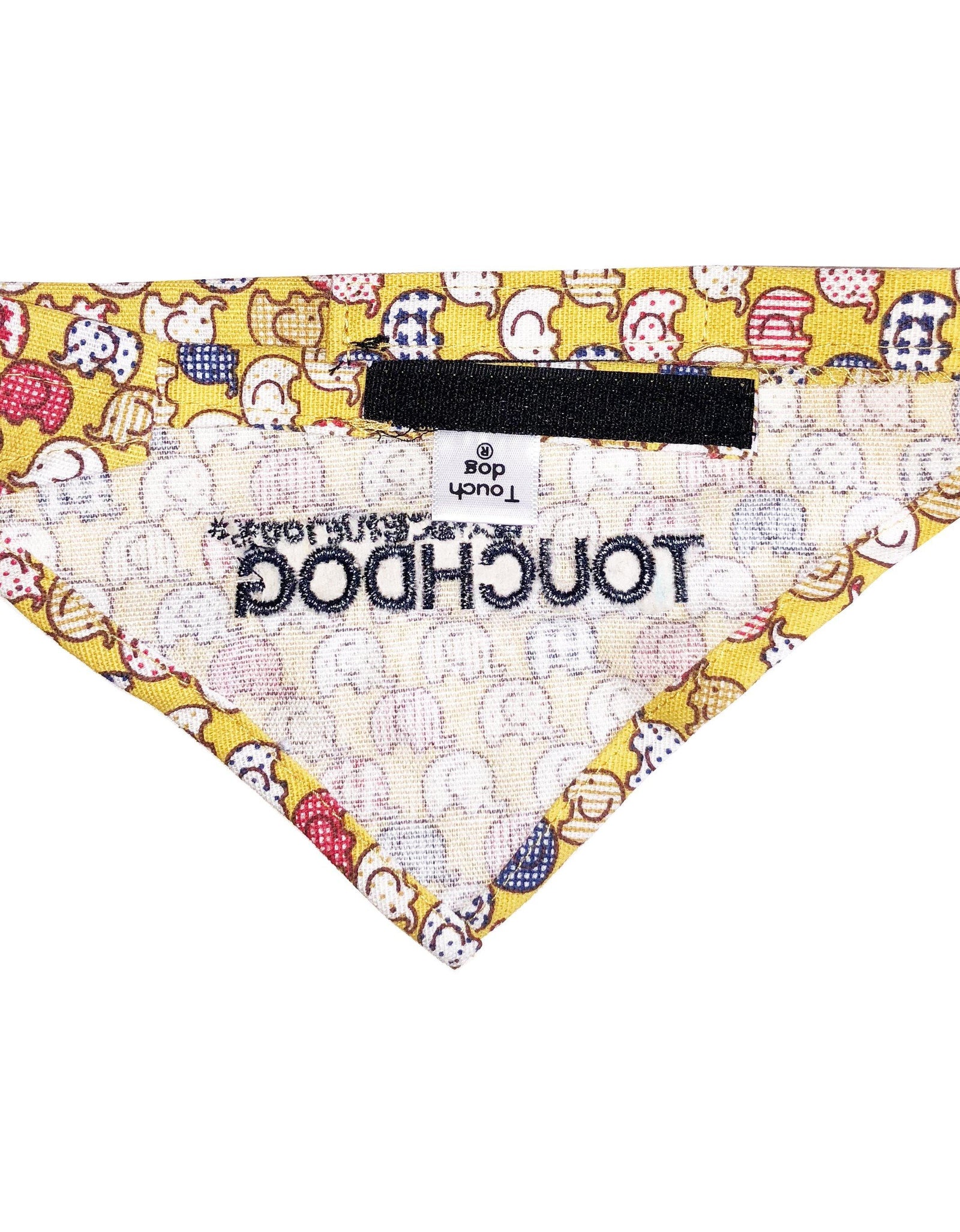 Touchdog Elephant Patterned Hook-and-Loop Fashion Dog Bandana