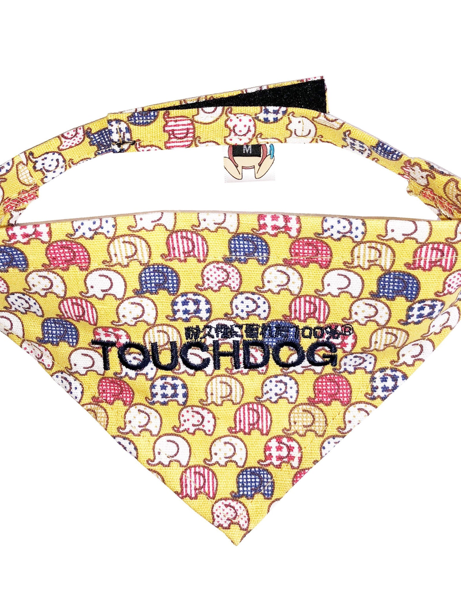 Touchdog Elephant Patterned Hook-and-Loop Fashion Dog Bandana