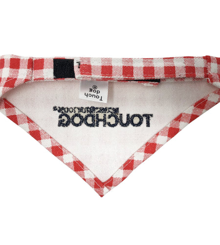 Touchdog Plaid Patterned Hook-and-Loop Fashion Dog Bandana