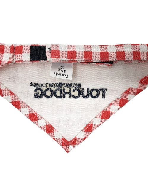 Load image into Gallery viewer, Touchdog Plaid Patterned Hook-and-Loop Fashion Dog Bandana

