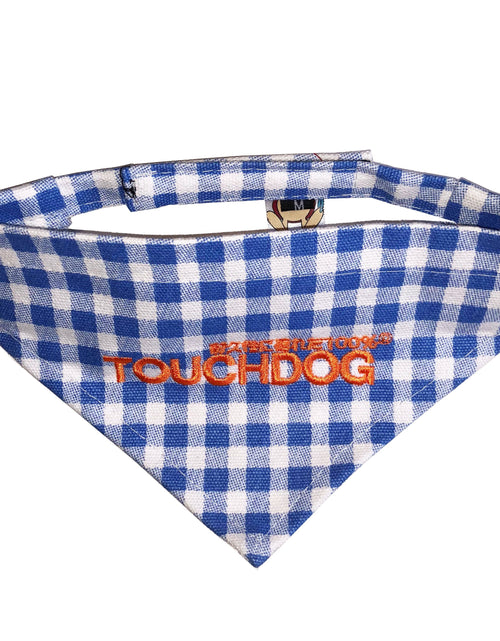Load image into Gallery viewer, Touchdog Plaid Patterned Hook-and-Loop Fashion Dog Bandana
