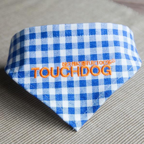 Load image into Gallery viewer, Touchdog Plaid Patterned Hook-and-Loop Fashion Dog Bandana
