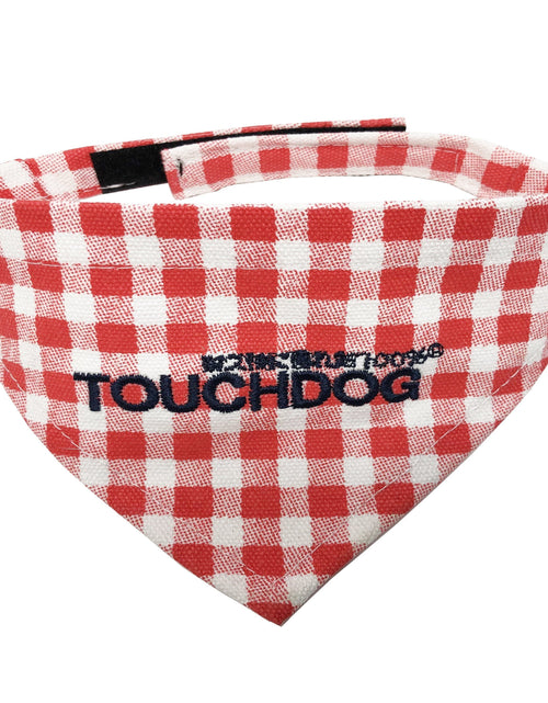 Load image into Gallery viewer, Touchdog Plaid Patterned Hook-and-Loop Fashion Dog Bandana
