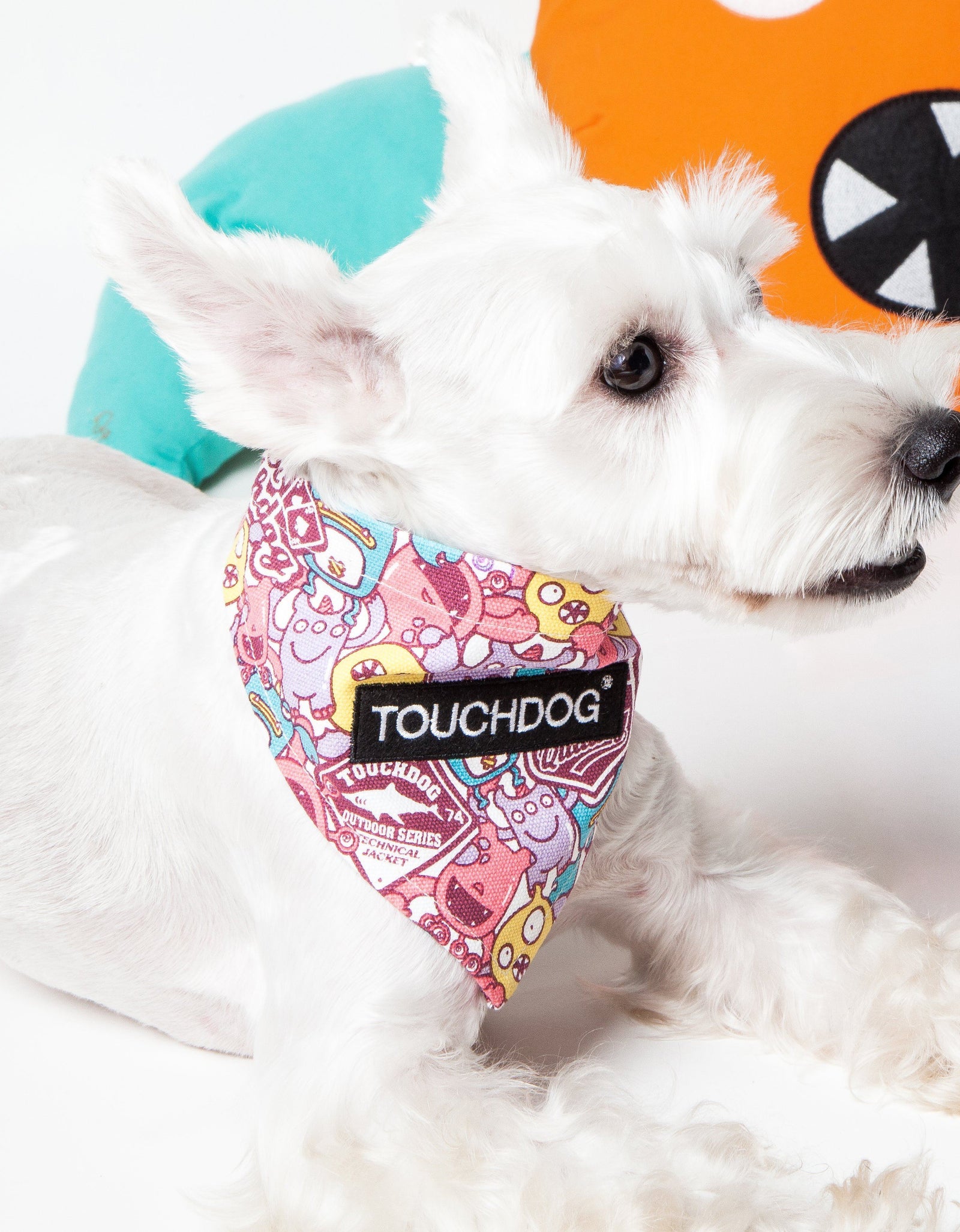 Touchdog Polka-dot Patterned Hook-and-Loop Fashion Dog Bandana