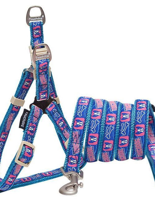 Load image into Gallery viewer, Touchdog 'Bone Patterned' Tough Stitched Dog Harness and Leash
