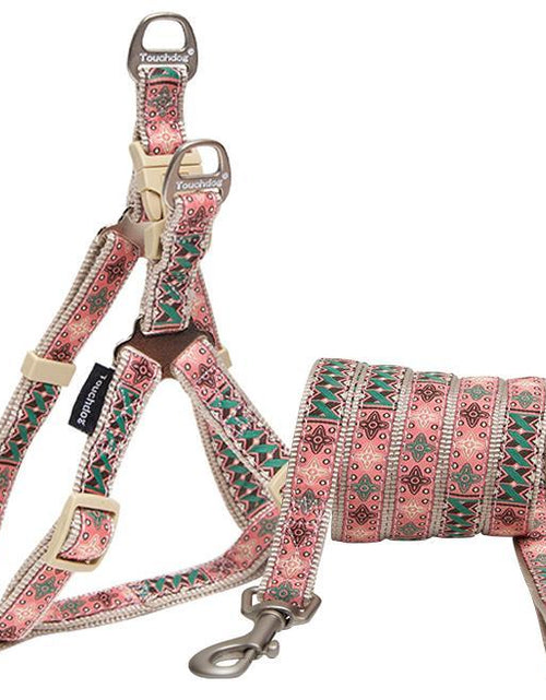 Load image into Gallery viewer, Touchdog  'Capentry Patterned' Tough Stitched Dog Harness and Leash
