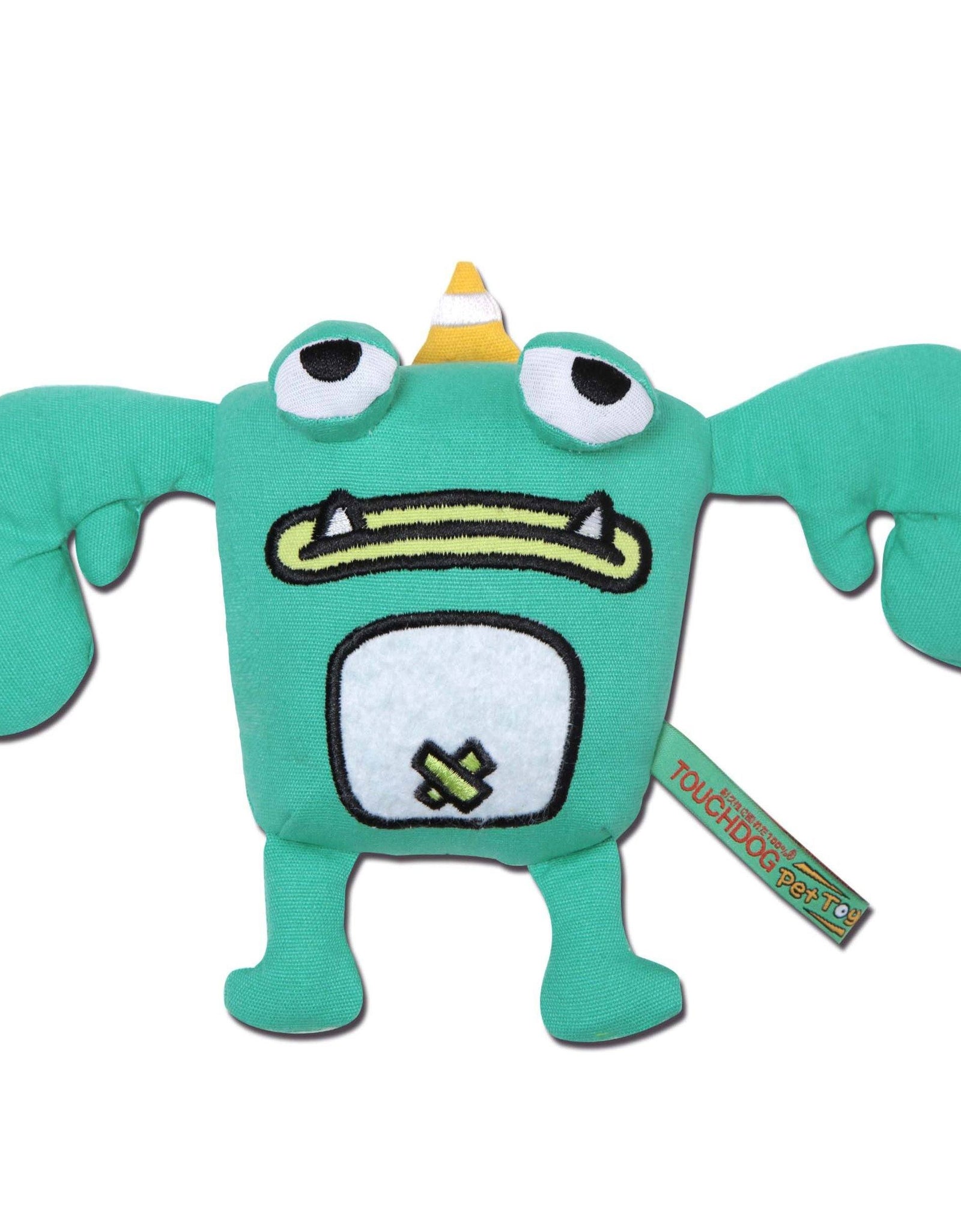 Touchdog Cartoon Crabby Tooth Monster Plush Dog Toy