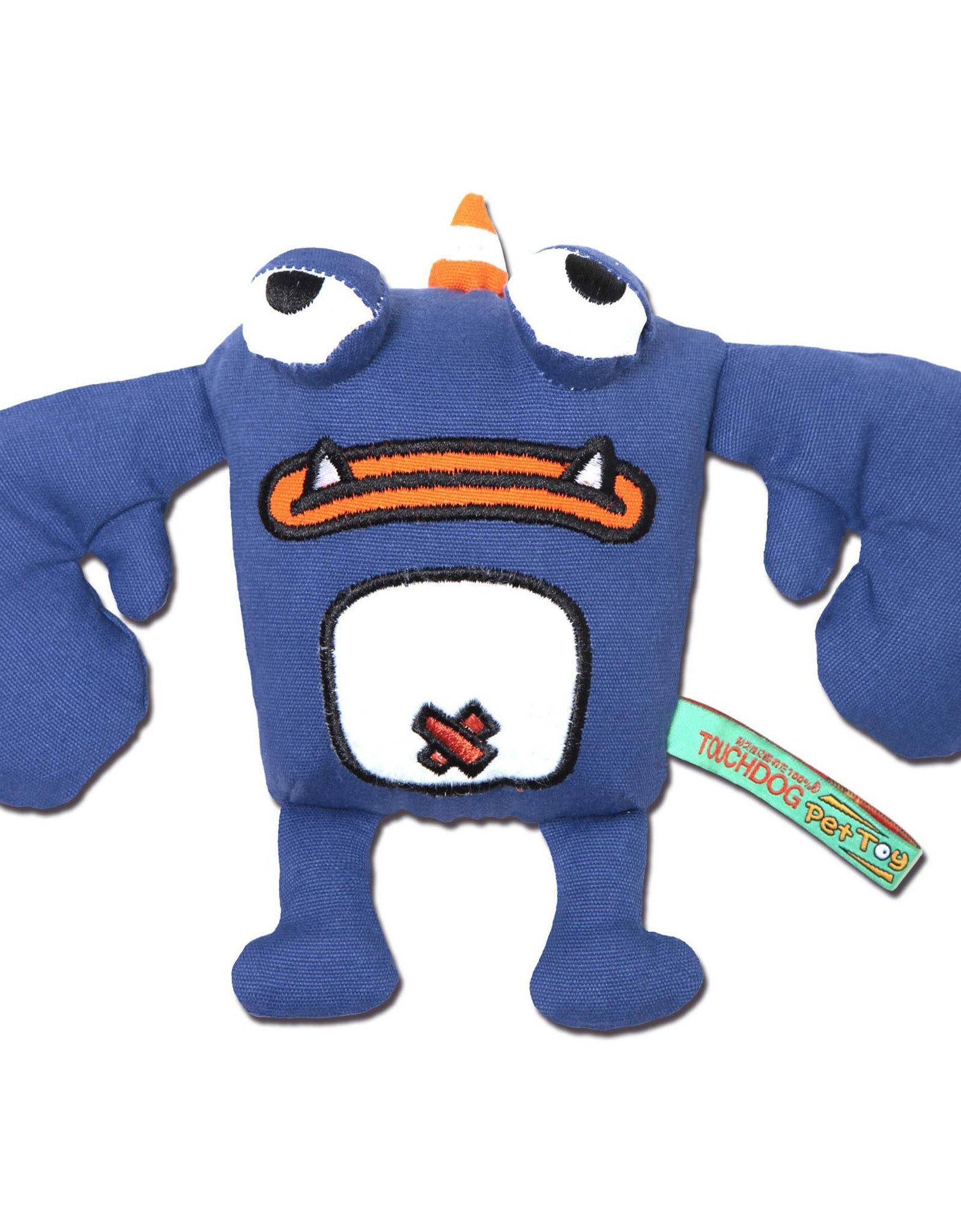 Touchdog Cartoon Crabby Tooth Monster Plush Dog Toy