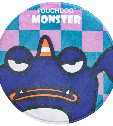 Touchdog Cartoon Crabby Tooth Monster Rounded Cat and Dog Mat