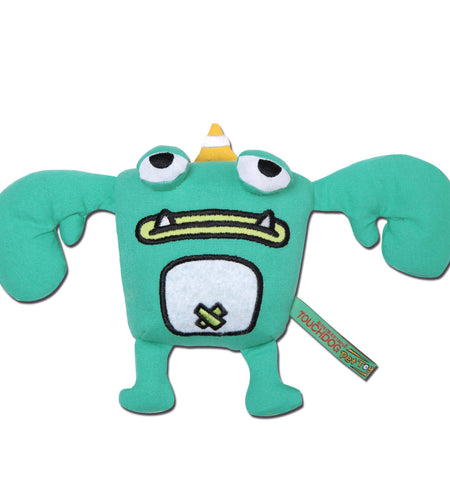 Touchdog Cartoon Monster Plush Dog Toy - Green