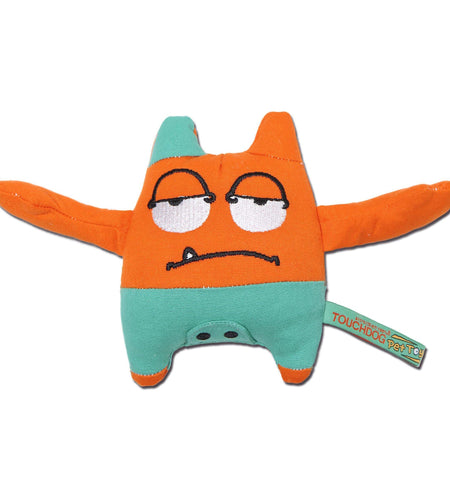 Touchdog Cartoon Monster Plush Dog Toy - Orange